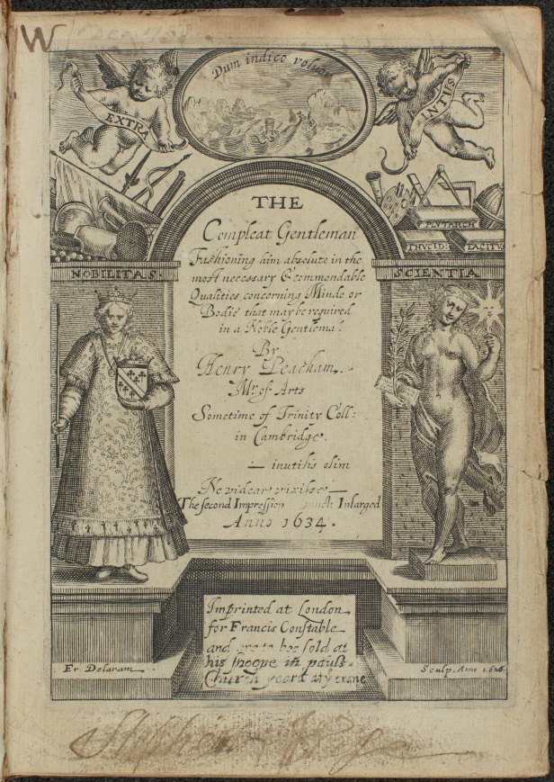 Frontispiece, The Compleat Gentleman, Henry Peacham, 1634