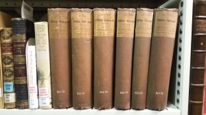 The volumes in their new home in Special Collections