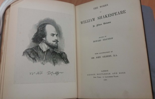 Title page from the first Volume of The Works of Shakespeare, 1881