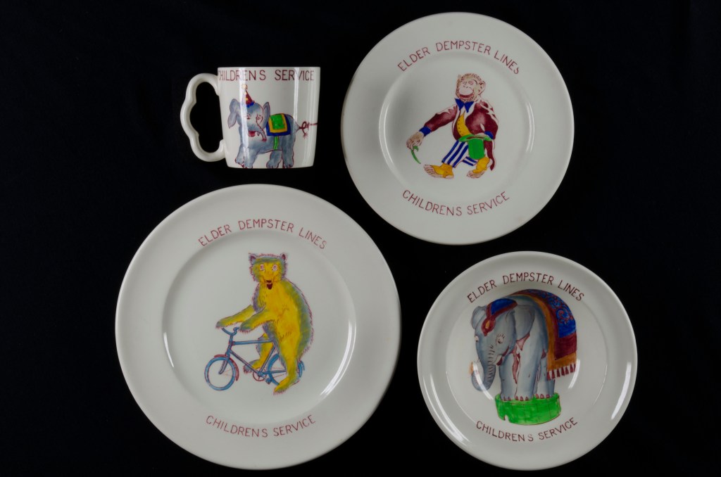 
Children's crockery, Elder Dempster Lines.  EDCM/3/001-004, Elder Dempster: Captain Morgan Archive Collection