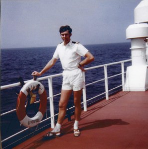 Captain Morgan on board ship, EDCM/7/04/003, Elder Dempster: Captain Morgan Archive Collection